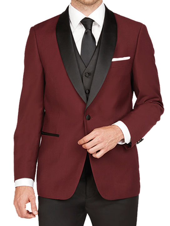 Arlan Shawl' Wine 1-Button Shawl Tuxedo Jacket – belltuxedowholesale