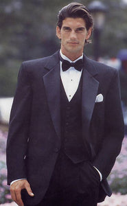 Black 1-Button Notch Tuxedo Jacket