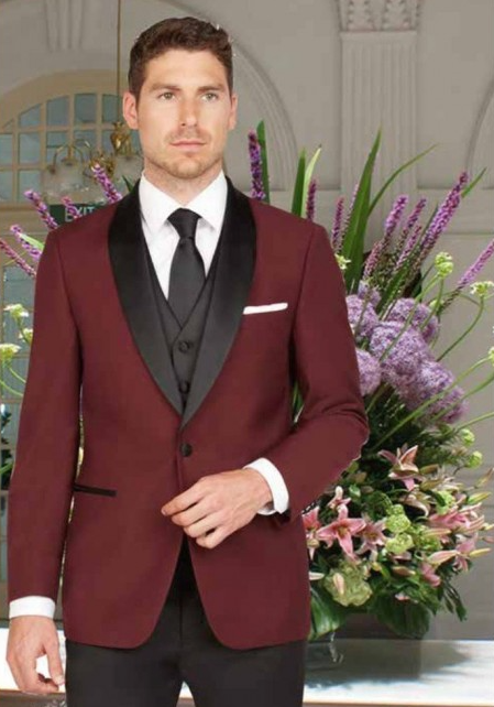 'Arlan' Wine Tuxedo Jacket