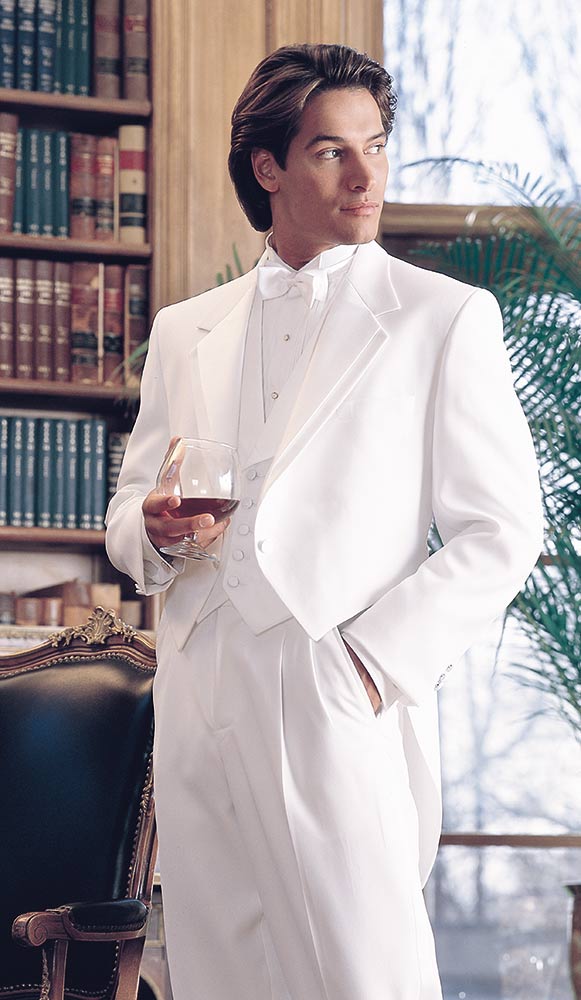 Traditional White 2-Button Notch Tailcoat