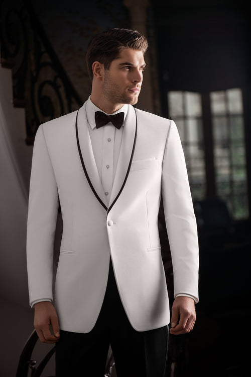 'Waverly' White Tuxedo Jacket