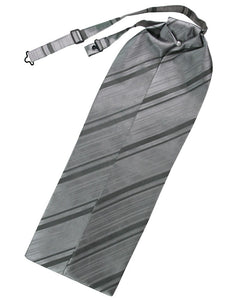 Silver Striped Satin Ascot