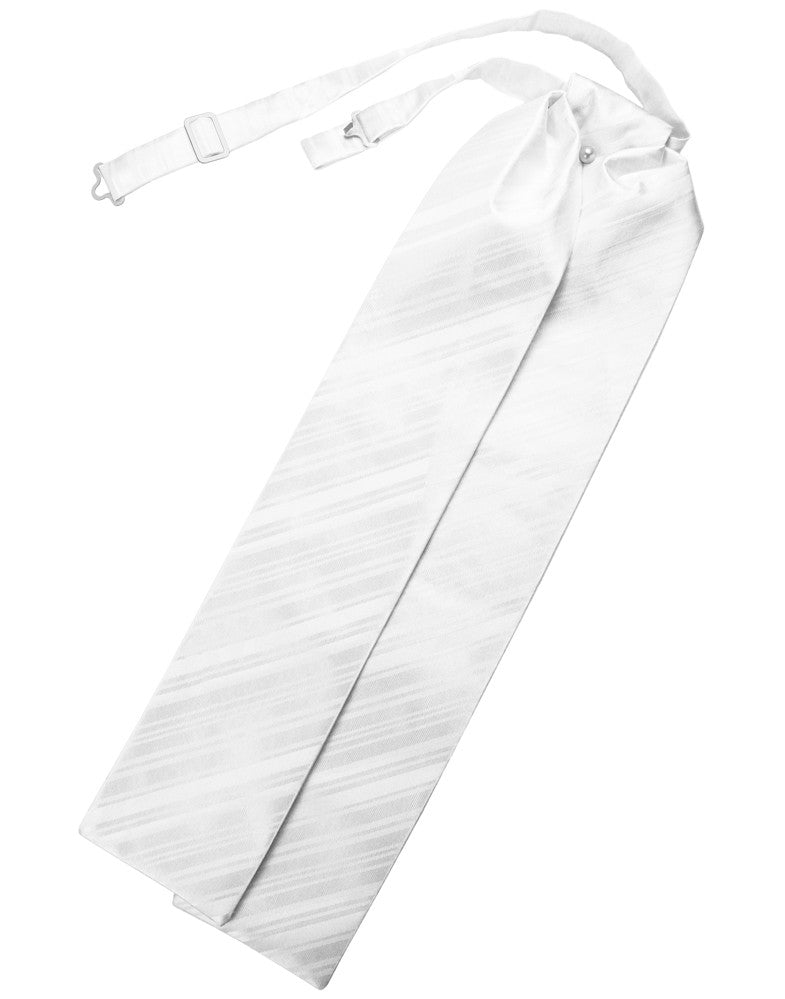 White Striped Satin Ascot