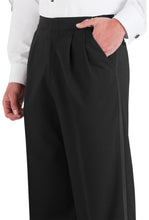 Load image into Gallery viewer, Black Pleated Tuxedo Pants