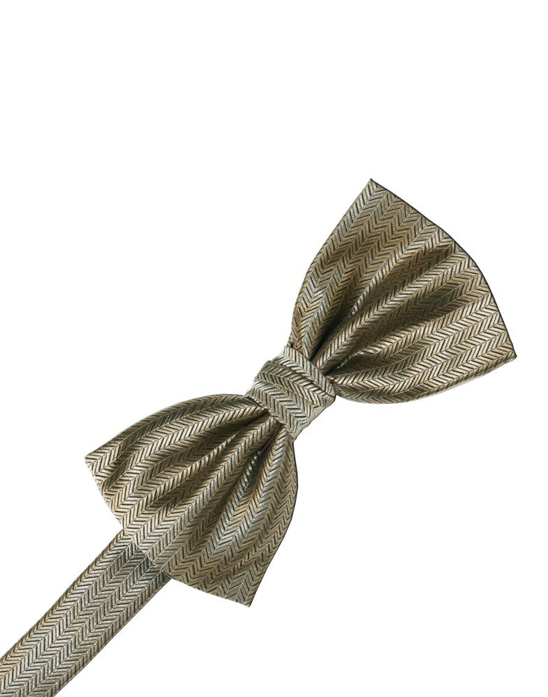 Champagne Herringbone Bowtie