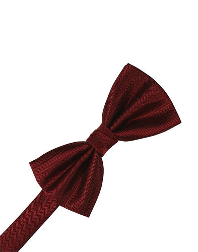 Claret Herringbone Bowtie