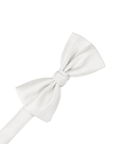 Diamond White Herringbone Bowtie