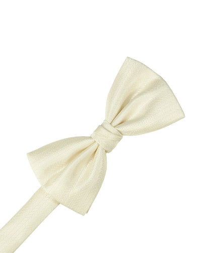 Ivory Herringbone Bowtie