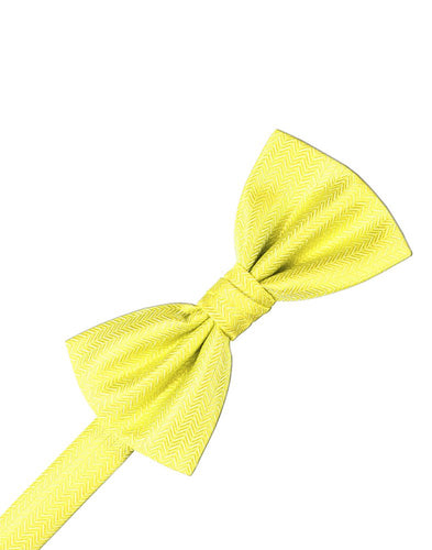 Lemon Herringbone Bowtie