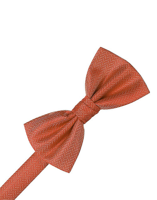 Persimmon Herringbone Bowtie