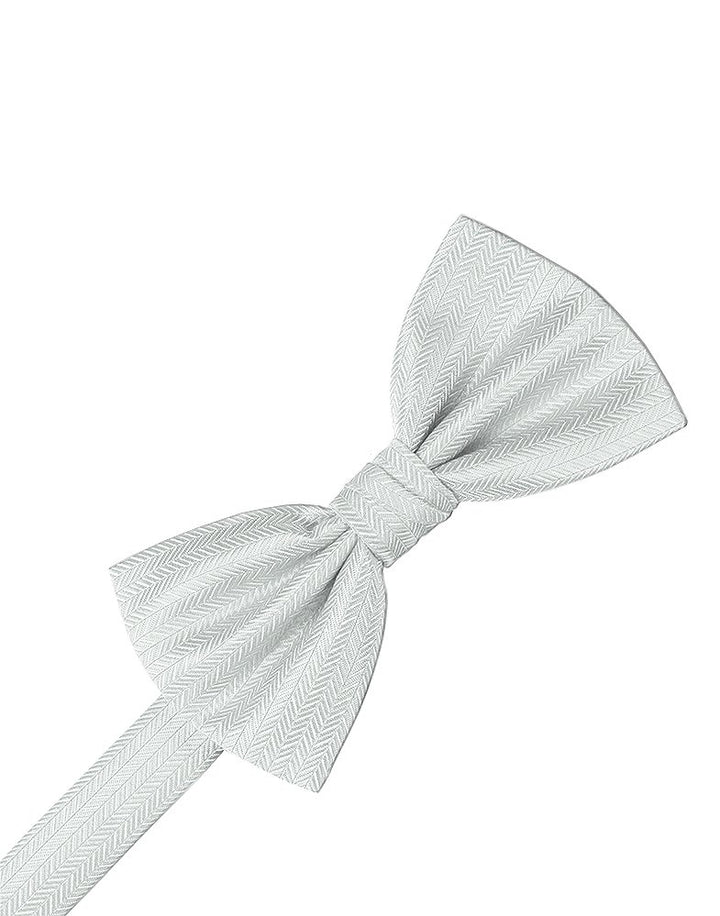Platinum Herringbone Bowtie