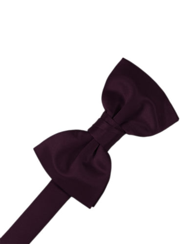 Berry Solid Satin Bowtie