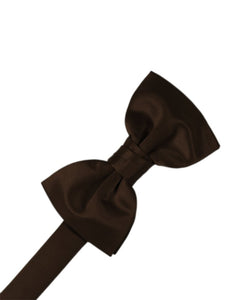 Chocolate Solid Satin Bowtie