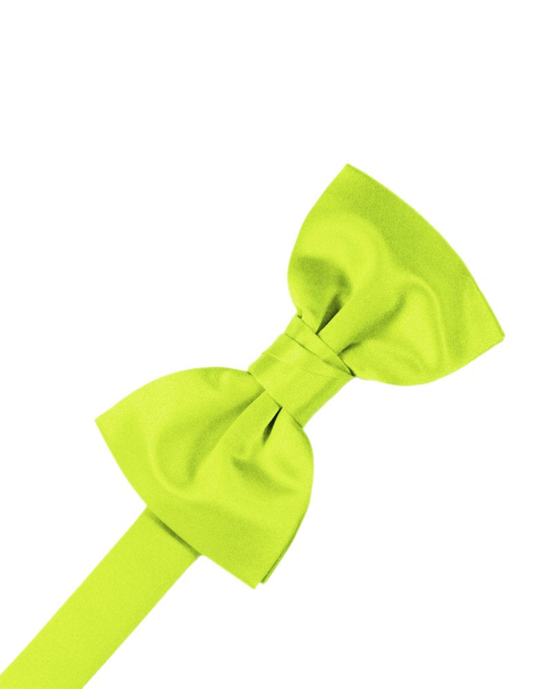 Lime Solid Satin Bowtie
