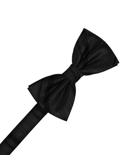 Black Striped Satin Bowtie