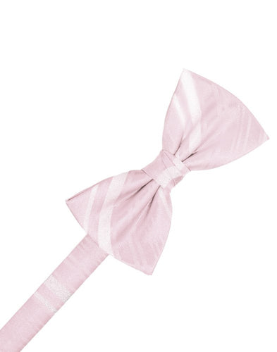 Blush Striped Satin Bowtie