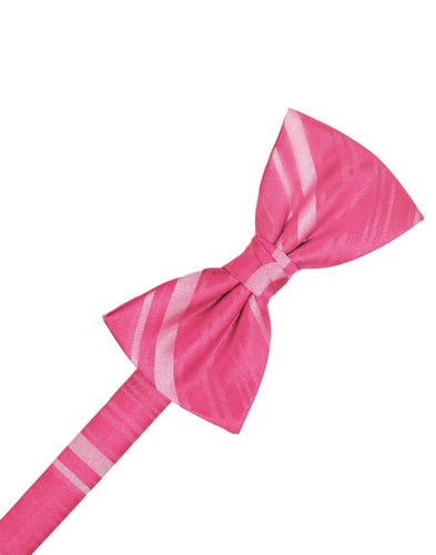 Bubblegum Striped Satin Bowtie