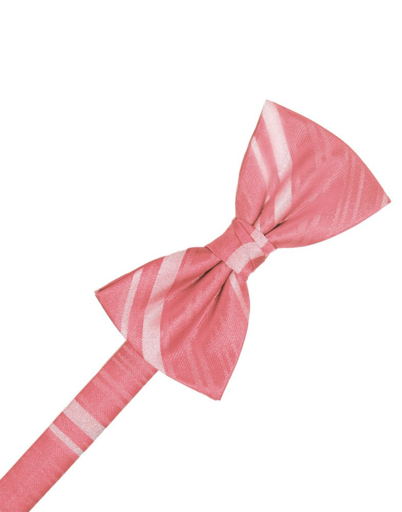 Guava Striped Satin Bowtie