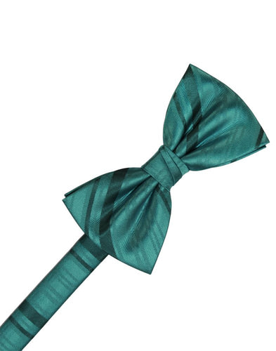 Jade Striped Satin Bowtie