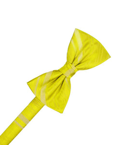 Lemon Striped Satin Bowtie