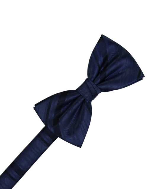 Marine Striped Satin Bowtie