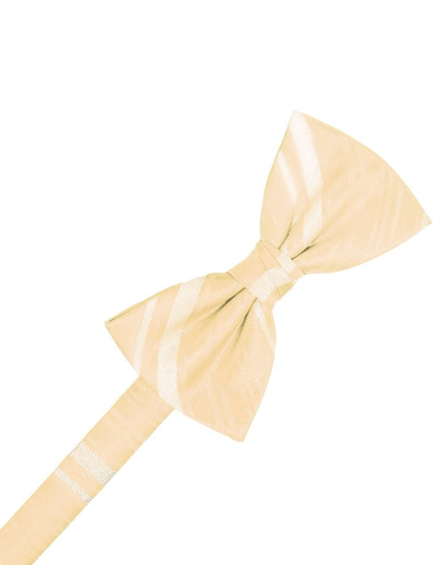 Peach Striped Satin Bowtie