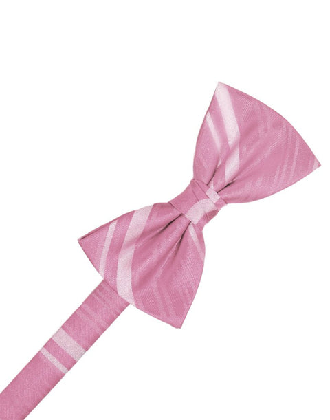 Rose Petal Striped Satin Bowtie