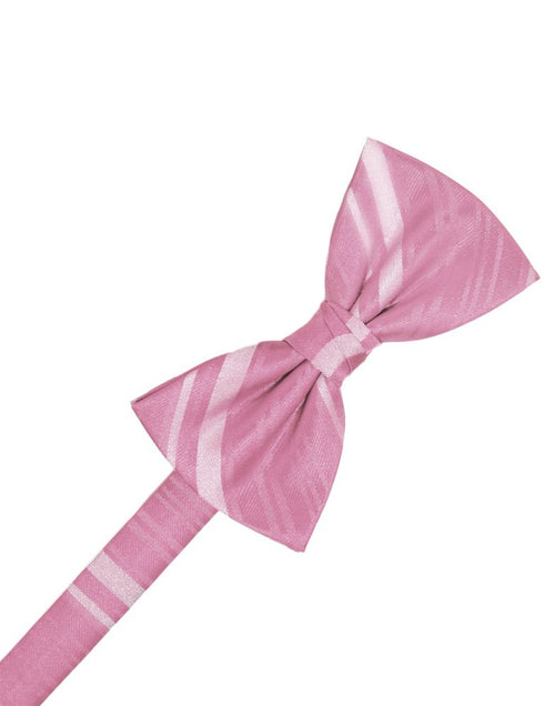 Rose Petal Striped Satin Bowtie