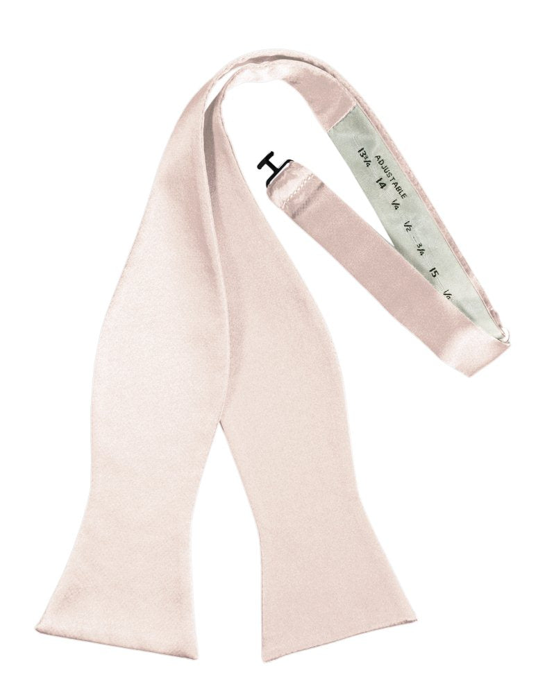 Blush Self-Tie Solid Satin Bowtie