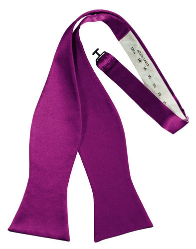 Fuchsia Self-Tie Solid Satin Bowtie