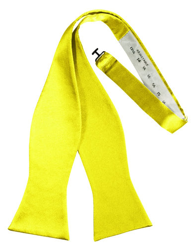 Lemon Self-Tie Solid Satin Bowtie