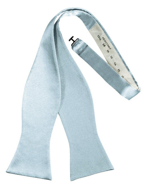 Light Blue Self-Tie Solid Satin Bowtie