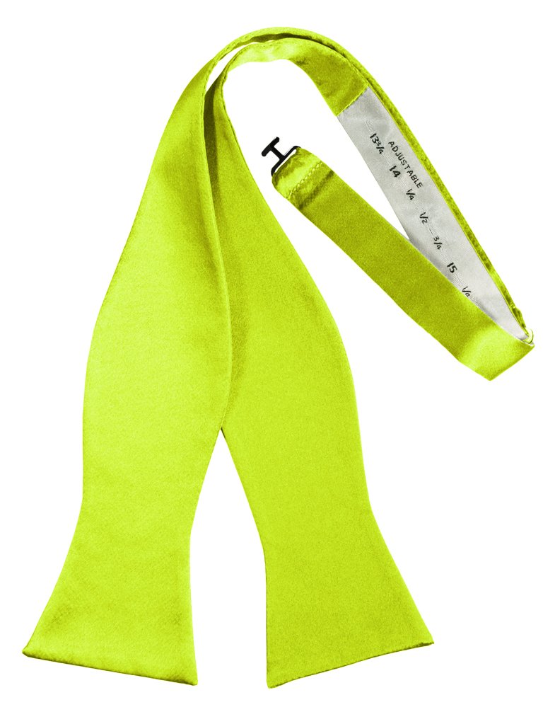 Lime Self-Tie Solid Satin Bowtie