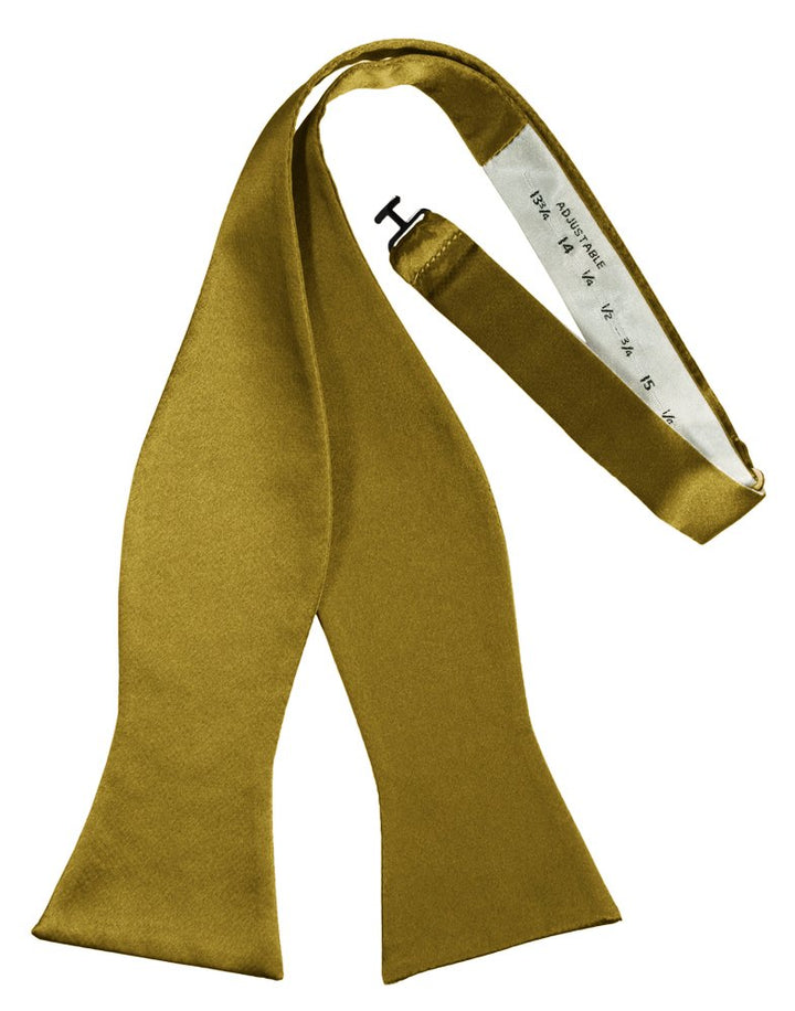 New Gold Self-Tie Solid Satin Bowtie