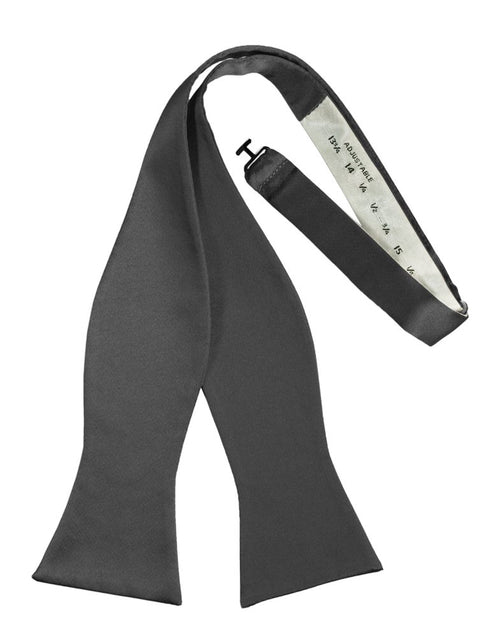 Pewter Self-Tie Solid Satin Bowtie