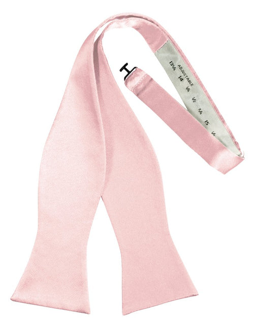 Pink Self-Tie Solid Satin Bowtie