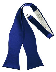 Royal Blue Self-Tie Solid Satin Bowtie