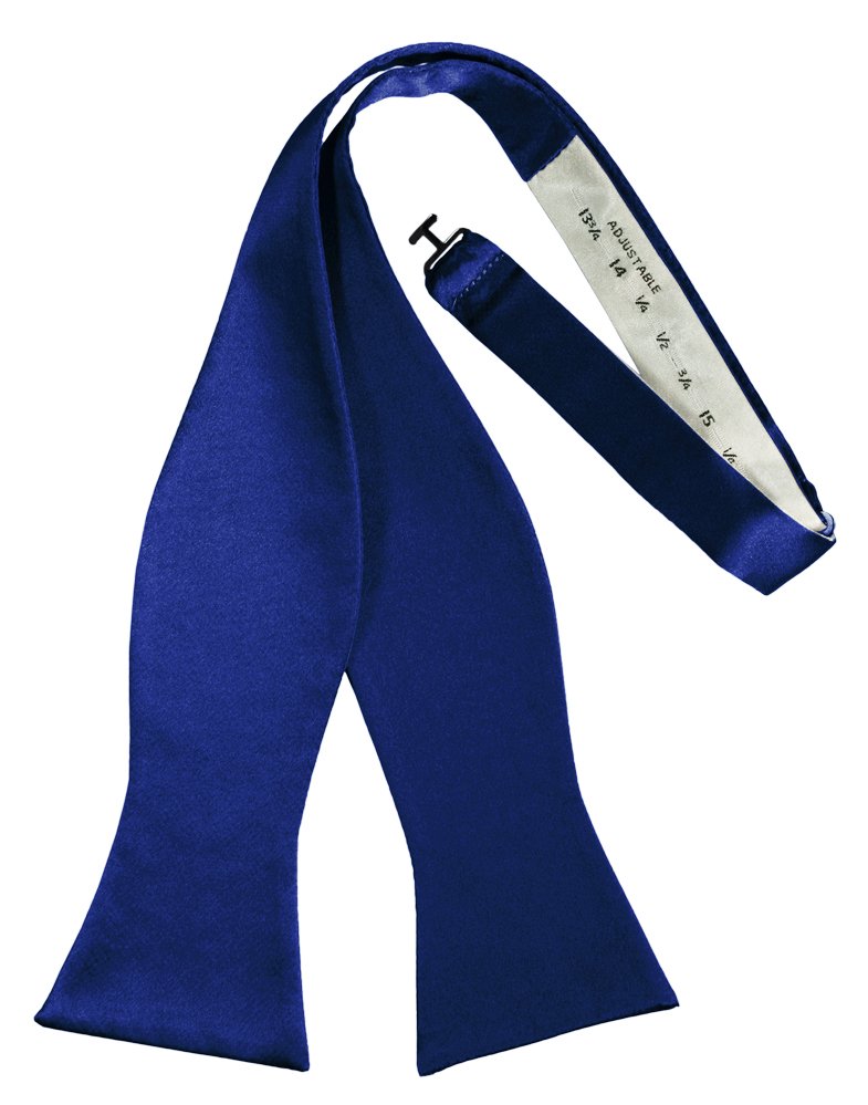 Royal Blue Self-Tie Solid Satin Bowtie