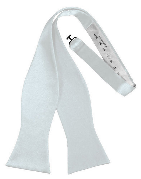 Seaglass Blue Self-Tie Solid Satin Bowtie
