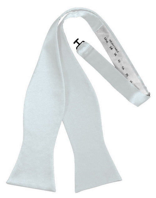 Seaglass Blue Self-Tie Solid Satin Bowtie