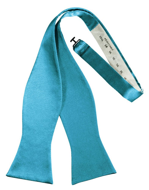 Turquoise Self-Tie Solid Satin Bowtie