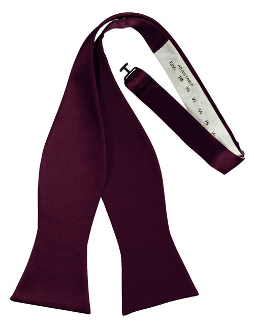 Wine Self-Tie Solid Satin Bowtie
