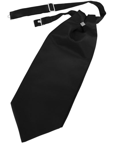 Black Solid Satin Cravat