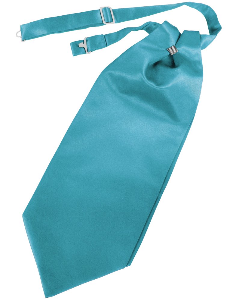 Turquoise Solid Satin Cravat