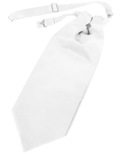 White Solid Satin Cravat