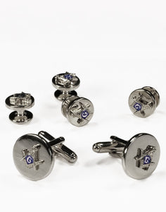 Mason Cufflink and Stud Set in Silver