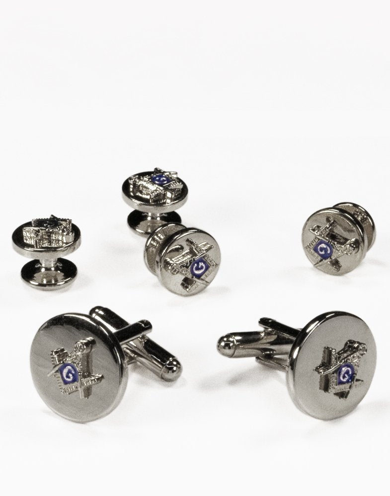Mason Cufflink and Stud Set in Silver