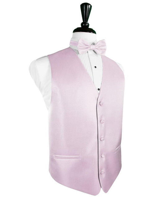 Light Pink Herringbone Tuxedo Vest