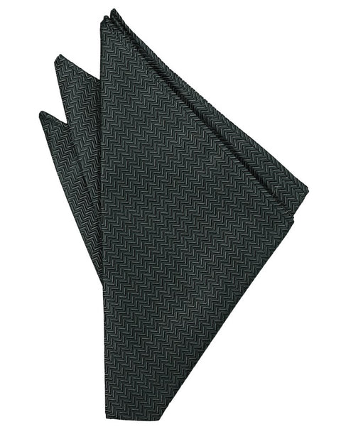 Asphalt Herringbone Pocket Square