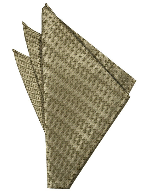 Champagne Herringbone Pocket Square